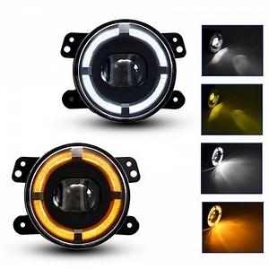 Pair 4" Inch Round LED Fog Lights Driving Lamps Halo for 1997-2013 Jeep Wrangler | eBay