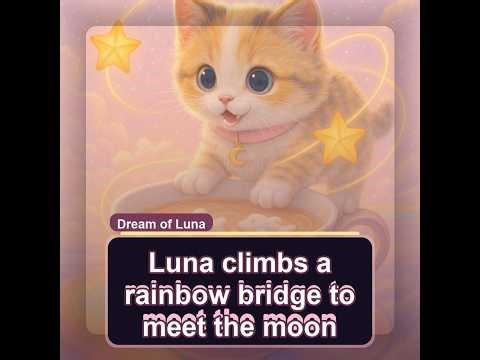 Luna climbs a rainbow bridge to meet the moon