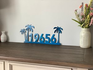 Personalized Palm Tree House Number Sign: Powder Coated Metal Address - Etsy