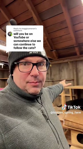 Replying to @maggicameron YES, we’re on YouTube #homesteading #farmlife #contentcreator #smallfarmlife #barncat #farmcats