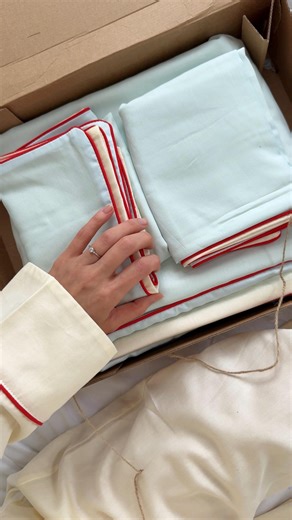 Blue Luxury Cotton Bedding Set With Red Piping, Sateen Bedding , Cotton Duvet Cover, 2 Pillowcase - Etsy