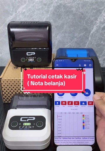 Tutorial cetak kasir atau nota belanja menggunakan printer thermal bluetooth mini #affiliatepemula #affiliatemarketing #fyp #printer #kasir
