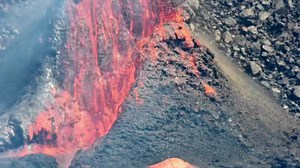This is another cool example of how a spatter cone is formed… The lava will splash on the surface and almost instantly start to freeze from the difference between the lava and the air temperature, and then another splash will cover the one that just froze. This happens over and over layer after layer and eventually will build a cone or a spatter Rampart.(a big mound that ultimately is the beginning of one side of the cone) the process is fascinating and upon finishing leaves a timeless reminder 
