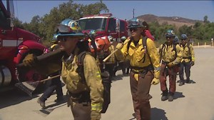 How much does the fire gear hand crews carry while fighting wildfires weigh?