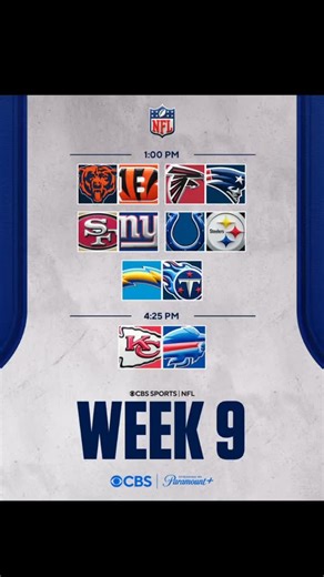 NFL schedule of games for week nine on CBS | Shawn Green
