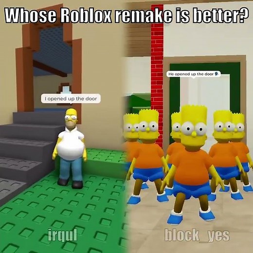 Whose roblox remake better #meme #homerletthebartsout #homer #roblox
