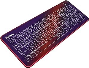 Bastron Wireless Glass Touch Smart Keyboard with Intergrated Trackpad Waterproof Surface for Computer PC
