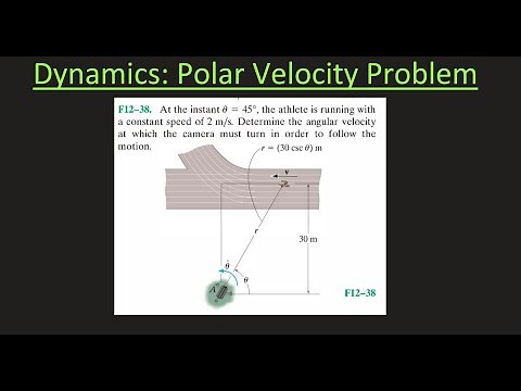 Dynamics Problem: Find the Angular Velocity using Polar Coordinates (Radial & Transverse Components)