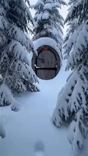 “4K First-Person Cabin Reveal in Snow Forest | Ultra-Realistic Cinematic Hidden Door Scene”