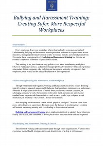 Bullying and Harassment Training - SlideServe