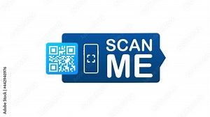 QR code for smartphone. Inscription scan me with smartphone icon. Qr code for payment. Motion graphics. Stock Video
