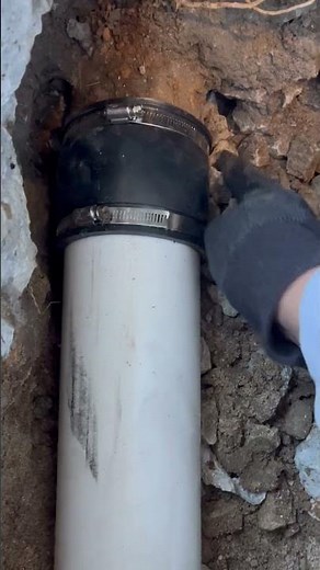 I patched a pipe leading to my sewr with 4inch pvc.