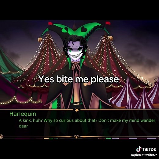 Harlequin has a biting kink? I give you full permission Harlequin #harlequin #tfc #thefreakcircus #thefreakcircusharlequin #fyp