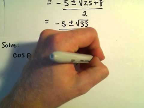 Solving Trigonometric Equations Using the Quadratic Formula - Example 2