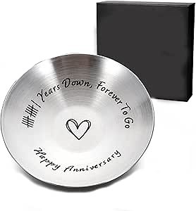 ZZP 11 Year Anniversary Gifs for Women Men, Valentines Day Gifts for Him, 11th Anniversary Steel Gifts for Him Her, Ring Dish, Steel Gift for 11th Wedding Sweetest Day Gift for Him