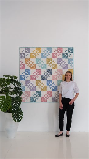 Jemima Flendt on Instagram: "Introducing my brand new quilt pattern - the Glitterball Quilt 🌟🌟 The Glitterball Quilt is a stunning star-inspired design that brings playful movement and modern charm to your quilting projects. With a bold two-tone colour play and striking geometric sparkle, this quilt shines in any palette, from soft pastels to dramatic monochrome, rainbow brights or rich jewel tones. Perfect for confident beginners and seasoned makers alike, the Glitterball Quilt is Fat Quarter
