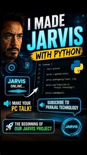 Make your PC talk using Python #coding #jarvis