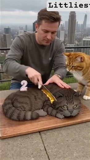 Watch the Shocking Moment a Cat Attacks Over Cake! cat! cake! funny!