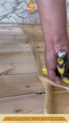 Skilled Worker Floor Filling Process with Scraper Tool Technique