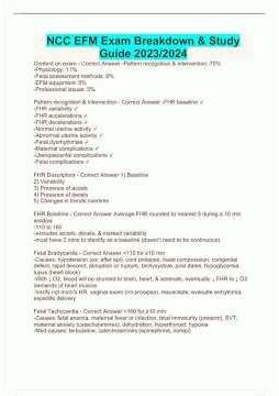 NCC EFM Exam Breakdown Study Guide 2023/2024
