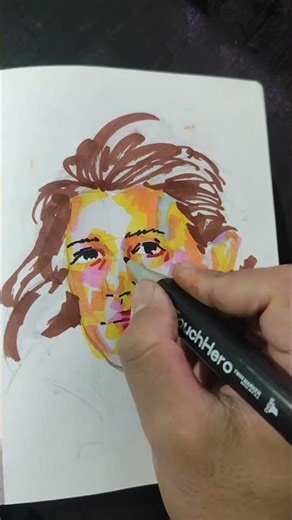 learn how to draw face with Loomis method/ learn how to draw face with acrylic markers #howtodraw
