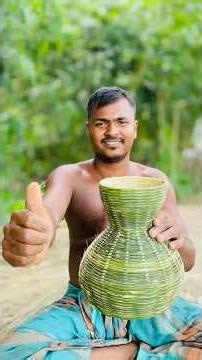 Traditional Bamboo Craft: Turning Bamboo into a Beautiful Fish Container | Full Process. #shorts