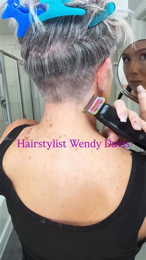 HairstylistWendyDavis on Instagram: "How I trim my pixie at home (I am a licensed stylist). #pixiecut #pixie #haircut"