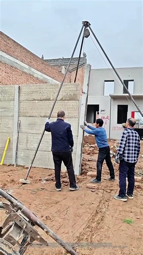 Rural Concrete Fence Installation | Tripod Hoist Lifting Method