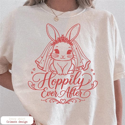 Bunny Bride Shirt, Hoppily Ever After Tee, Bridal Shower Gift, Bachelorette Party Top, Cute Rabbit Veil Wedding Shirt, Bride to Be - Etsy