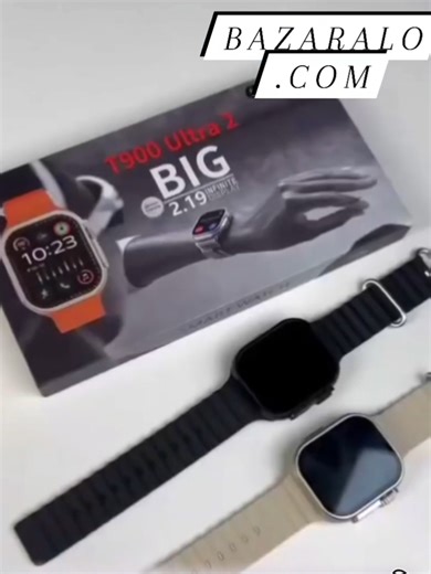 T900 Ultra 2 Smart Watch https://bazaralo.com/product/t900-ultra-2-smart-watch/ Model: T900 Ultra 2 Display: 2.19 inch TFT Screen Resolution: 240*280 Camera: No Camera Battery: 180mAh Charging Time: Less than 2 hours Warranty: 7 Days Warranty