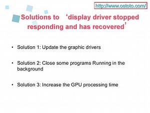 Display Driver Stopped Responding And Has Recovered Windows 7 Download