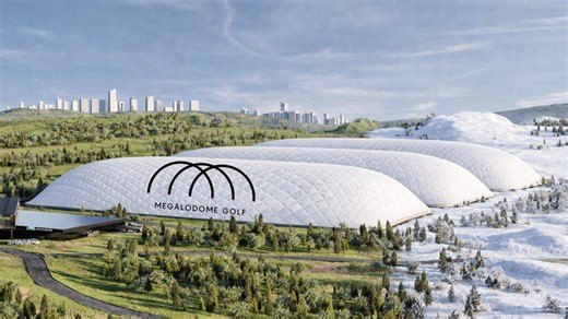 Snow, rain, cold... No problem; enter the Megalodome golf course