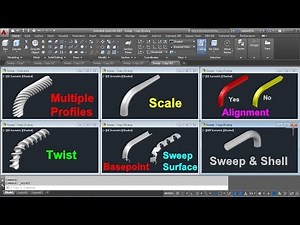 AutoCAD 3D Sweep Command Tutorial Complete | Sweep Twist; Multiple profiles; Path; Surface Video Lecture | A complete Guide to AutoCAD (English) - Design Softwares