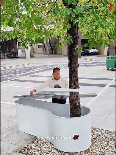 Turning a Tree Pit into a Premium White Coffee Table! #smartdesign #diy #creative