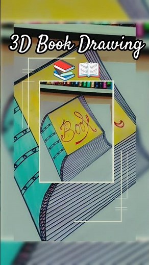 How to draw a 3D Book drawing with step-by-step tutorial 📖📚 | #drawing #reel #artist #arttutorial