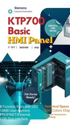 7" TFT & IP65 Rated! Siemens KTP700 Basic HMI Overview ⚡ #Siemens #shorts