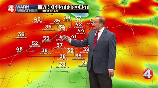 🌂 An unseasonably warm day today will bring high winds and widespread rain with it. See the full forecast here: https://www.wivb.com/weather-news/buffalo-ny-weather-forecast-january-2026-new-years-day-mlk/ | News 4 WIVB Buffalo