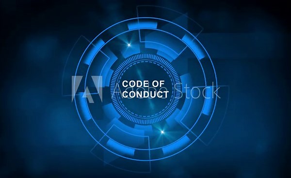 Code of conduct business concept. Business ethics concept. Norms, rules, and responsibilities or proper practices of an individual party or an organization. Business integrity, good governance policy.