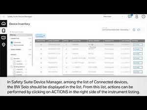 How-To Manage the Honeywell BW Solo Gas Detector in the Safety Suite Device