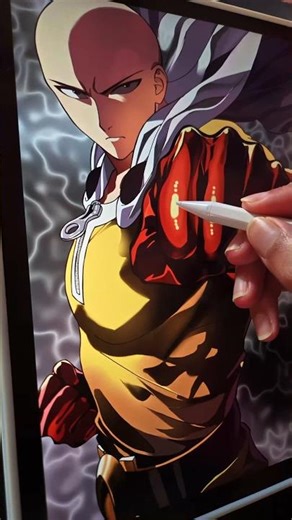Digital Art Saitama One Punch Man 👊