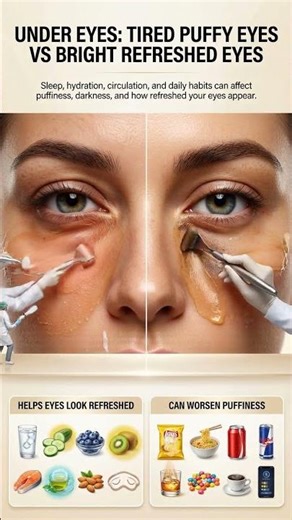 Tired Puffy Eyes vs Bright Refreshed Eyes — Your Daily Habits Are Aging You Around The Eyes!