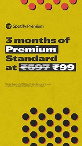 Dive into ad-free music listening with Premium Standard. Get 3 months at just ₹99. | Spotify