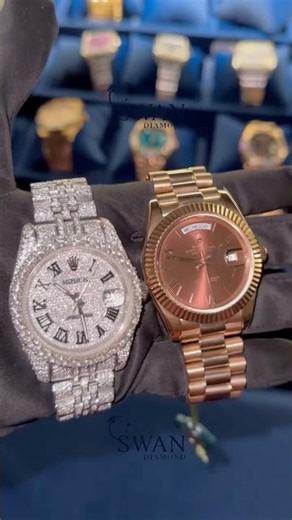 🔥 Rolex Full Iced-Out vs Plain Jane Rolex | Heavy Ice vs Clean Luxury | Swan Diamond 💎✨