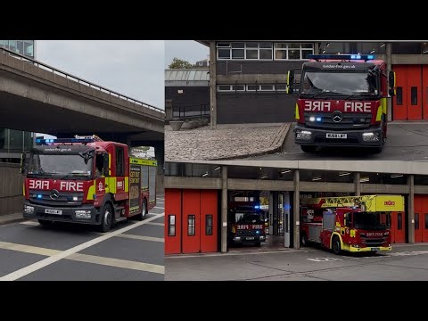 X2 Turnouts from Paddington Fire Station, and an LFB Pump Responding past