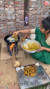 17M views · 71K reactions | Bhindi Bhajiya recipe idea - Easy and tasty Indian recipe #bhajiya #bhindi | Hetal's Art | Facebook