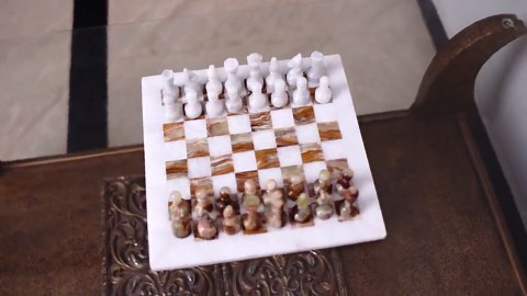 White & Green Marble Chess Set | Luxury Stone Board Game - Etsy