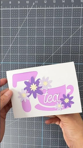 70 or 7tea Bday Card made with #cricut