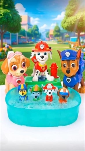 Funny Puppy Bath Time! | Cute Toy Swimming Pool Fun | #shorts