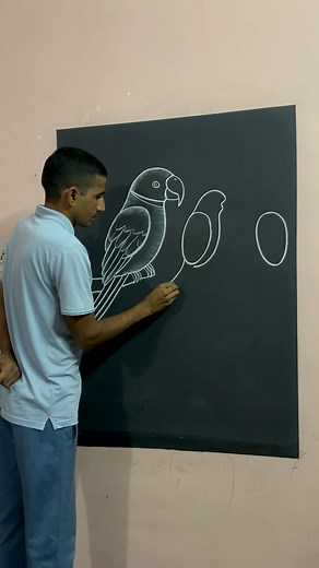 Learn to draw a parrot and its two babies ||🦜👌|| #drawing #parrots #todayart #artistnareshkumar | Artist Naresh kumar