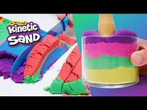 RAINBOW LAND 🌈 Kinetic Sand Oddly Satisfying ASMR